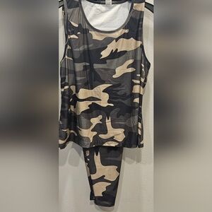 NWOT Camo Print Tank and Legging Set - Neutral Tones